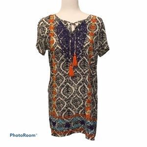 THML Anthropologie Boho Dress With Embroidery Sz S